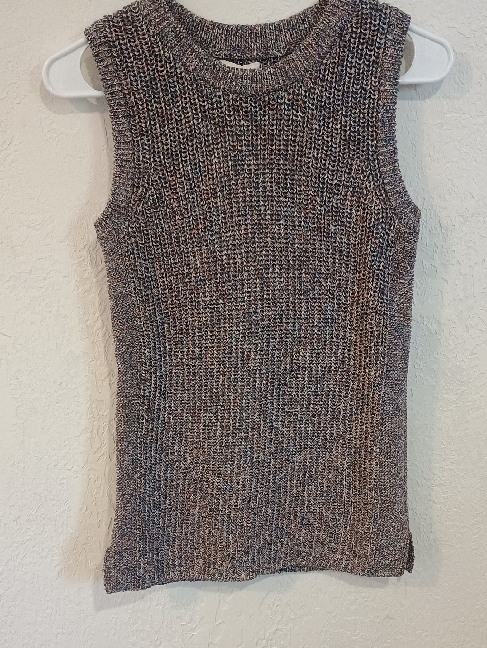 Ella Moss Marled Knit Tank Top in Brown and Gray